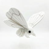 White Silk Moth Plush Toy - Cute Realistic Stuffed Insect Mothie, Soft Fluffy Animal Doll for Moth Lover & Home Decor
