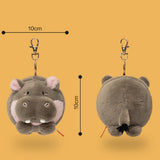 Cute Chubby Hippo Plush Keychain - Soft Round Stuffed Hippopotamus Bag Charm