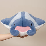 Chubby Manta Ray Plush Toy - Cute Ocean Stingray Stuffed Animal Pillow