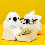 Cute White Cockatoo Plush Keychain – Interactive Chirping Bird Bag Charm