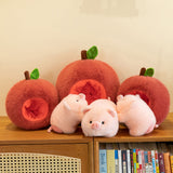 Kawaii Piggy Stuffed Animal Plush Toy with Apple Plush Toy