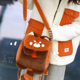 Cute Red Panda Messenger Bag, Dual Use Kawaii Backpack Bag