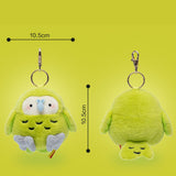 Chonky Kakapo Plush Keychain - Cute Kawaii Green Parrot Backpack Charm & Aesthetic Bag Accessory (10.5cm)