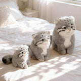 Ultra-Soft Realistic Pallas's Cat Plush Toy | Fluffy Wild Cat Stuffed Animal Plushie for Cat Lovers & Home Decor