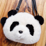 Fluffy Plush Panda Shoulder Bag, Crossbody Packet