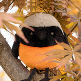 Chubby Daurian Redstart Plush Keychain - Shake-to-Chirp Battery-Free Bird Bag Pendant