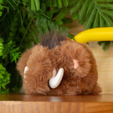 Fluffy Woolly Mammoth Plush Keychain – Cute Prehistoric Animal Bag Charm & Backpack Accessory
