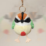 Adorably Grumpy Fairy Pitta Plushie Bag Charm - Chubby Little Rainbow Bird Keychain & Backpack Buddy
