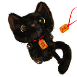 Fluffy Black Cat Stuffed Animal Plush Toy, Cute Kitten Plushies