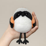 Chubby Shrike Plush Bag Charm – Long-Tailed Shrike Bird Keychain