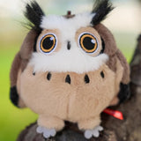 Chubby Stuffed Eurasian Eagle-Owl Bag Charm, Plush Owl Keychain