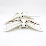 White Silk Moth Plush Toy - Cute Realistic Stuffed Insect Mothie, Soft Fluffy Animal Doll for Moth Lover & Home Decor