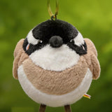 Chubby Light-vented Bulbul Plush Keychain | Cute Round Bird Bag Charm & Fluffy Animal Accessory Gift for Bird Lovers