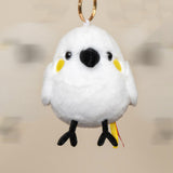 Cute White Cockatoo Plush Keychain – Interactive Chirping Bird Bag Charm