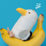 Grumpy Seagull Plush Keychain Pendant, Cute Siberian Gull Bag Charm & Backpack Accessory, Funny Stuffed Animal Gift for Friends