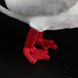 Lifelike Brown-headed Gull Stuffed Bird, 9.5" Realistic Seagull Plush Doll with Crimson Beak & Webbed Feet