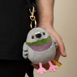 Chubby Rock Dove Plush Keychain | Shake & Chirp Battery-Free Mini Feral Pigeon Charm (11cm)