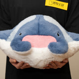 Chubby Manta Ray Plush Toy - Cute Ocean Stingray Stuffed Animal Pillow