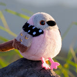 Cute Spotted Dove Plushie Bag Charm - Shake to Sound Interactive Bird Stuffed Toy & Keychain
