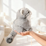 Ultra-Soft Realistic Pallas's Cat Plush Toy | Fluffy Wild Cat Stuffed Animal Plushie for Cat Lovers & Home Decor