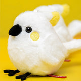 Cute White Cockatoo Plush Keychain – Interactive Chirping Bird Bag Charm