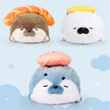 Fluffy Sushi Seal Stuffed Animal Plush Pillow, Cute Seal Plush Toy