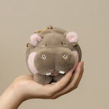 Cute Chubby Hippo Plush Keychain - Soft Round Stuffed Hippopotamus Bag Charm