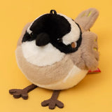 Chubby Light-vented Bulbul Plush Keychain | Cute Round Bird Bag Charm & Fluffy Animal Accessory Gift for Bird Lovers