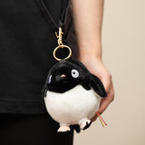 Chubby Adélie Penguin Plush Keychain - Derpy Round Bird Bag Charm (4.3")