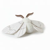 White Silk Moth Plush Toy - Cute Realistic Stuffed Insect Mothie, Soft Fluffy Animal Doll for Moth Lover & Home Decor