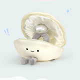 Cartoon Pearl Clam Stuffed Animal Plush Toy with Diamond Plushies