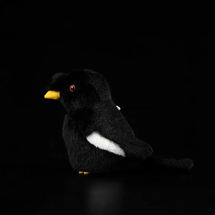 Realistic Crested Myna Bird Stuffed Animal Plush Toy