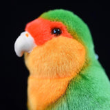 Realistic Rosy-faced Lovebird Stuffed Animal Plush Toy, Bird Plushies