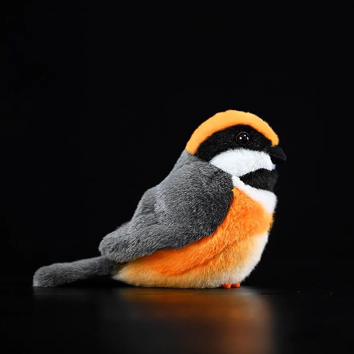 Realistic Black-throated Bushtit Bird Stuffed Animal Plush Toy