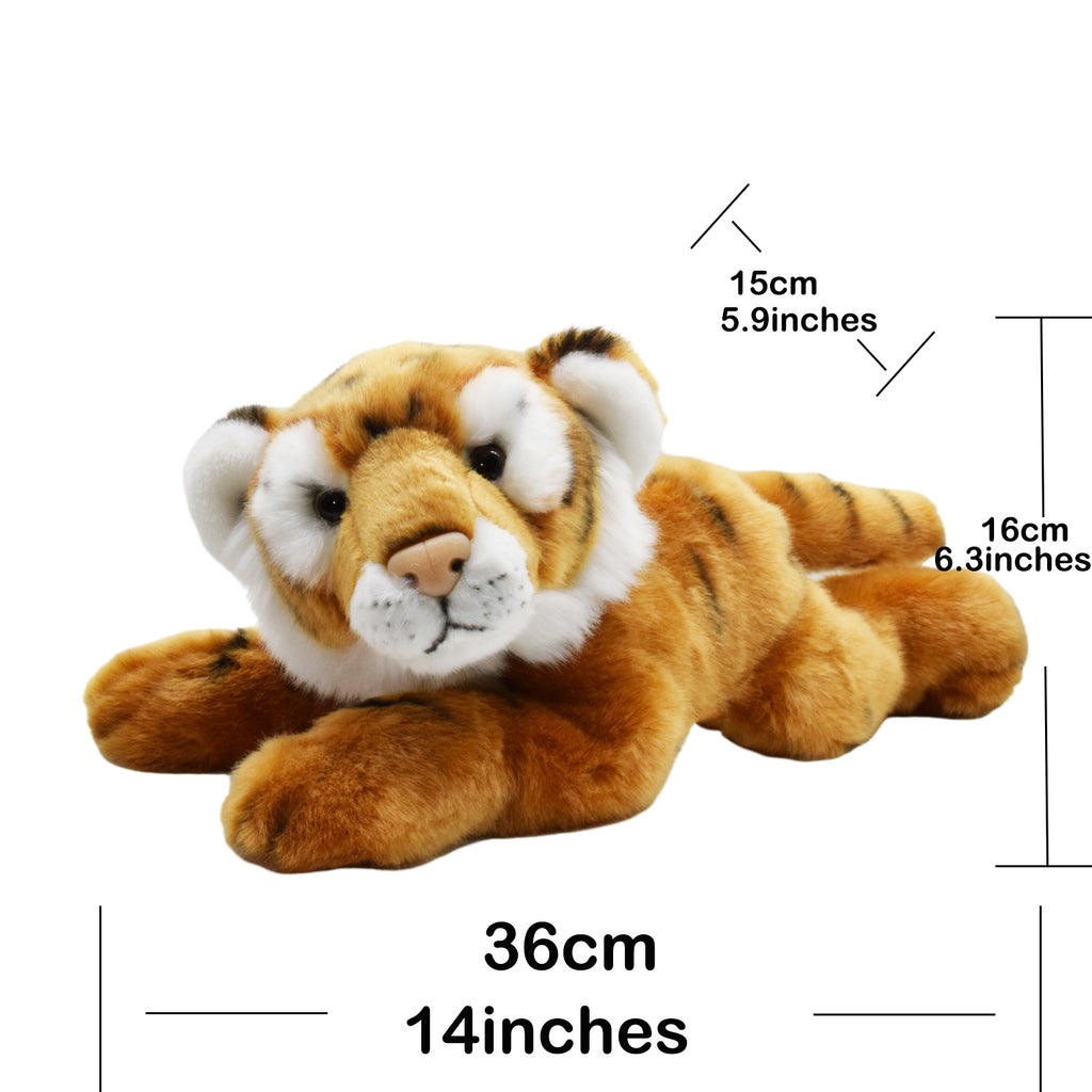Realistic Tiger Stuffed Animal Plush Toy, Lifelike Animal Plushies ...