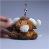 Water Buffalo Plush Bag Charm, Animal Stuffed Keychain