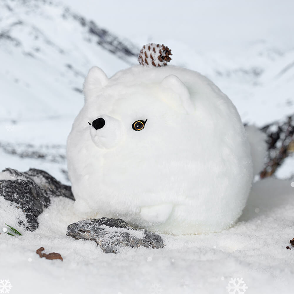 Chubby Arctic Fox Stuffed Animal Plush