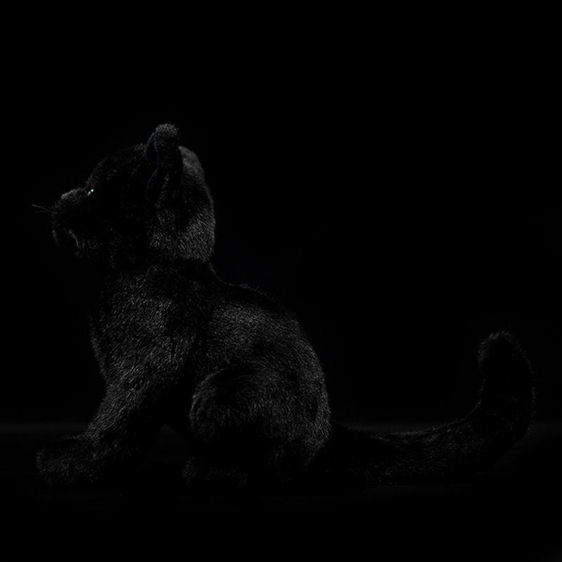Realistic Black Cat Stuffed Animal Plush Toy