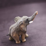 Handmade Carved Elephant Figurine