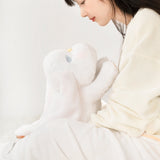 Cartoon Long-eared Rabbit Plush Toy with Flannel Blanket