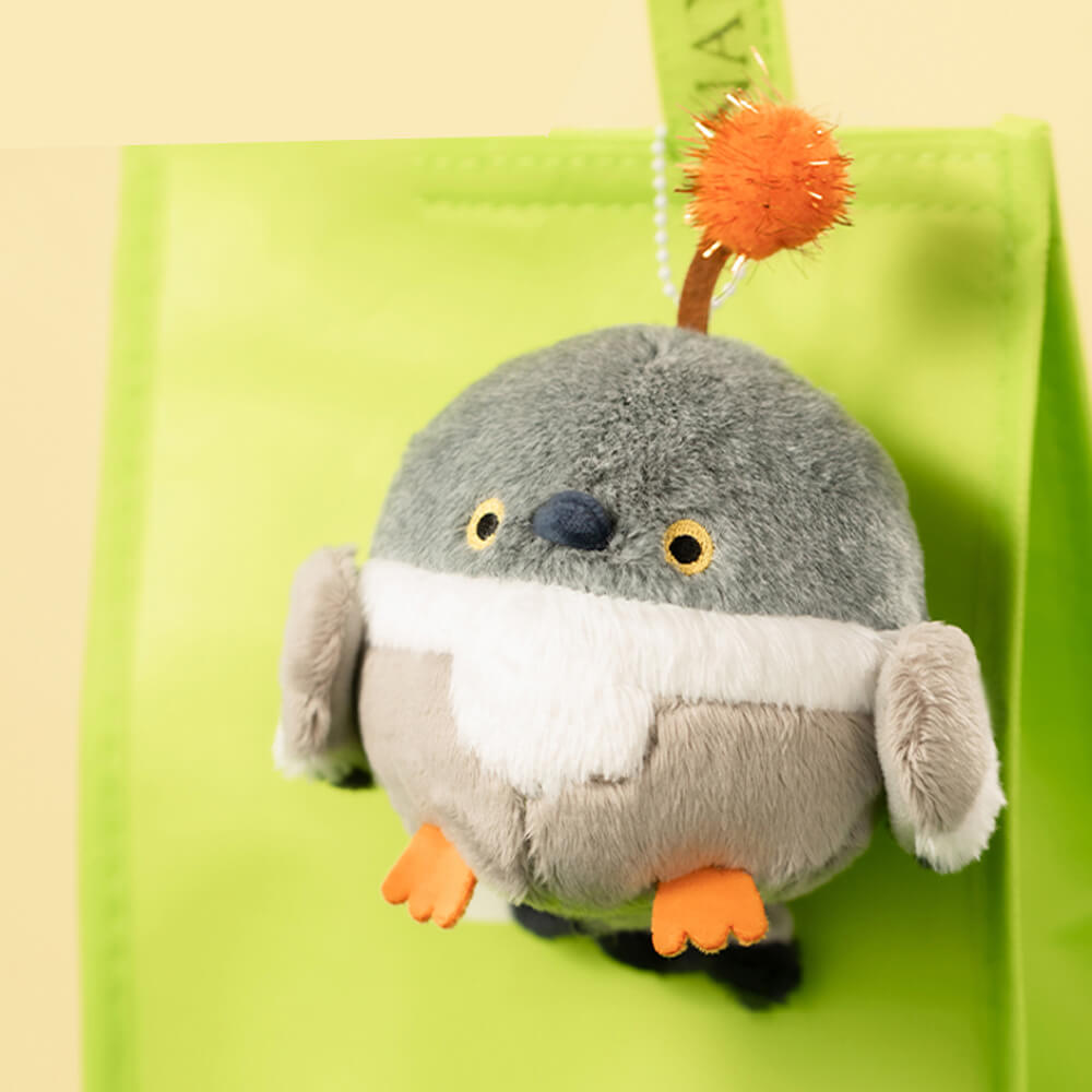 Baby Pigeon Plush Bag Charm, Stuffed Bird Keychain