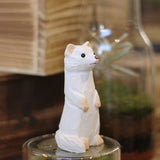 Handmade Carved Ferrets Figurine