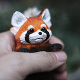 Handmade Carved Red Panda Figurine