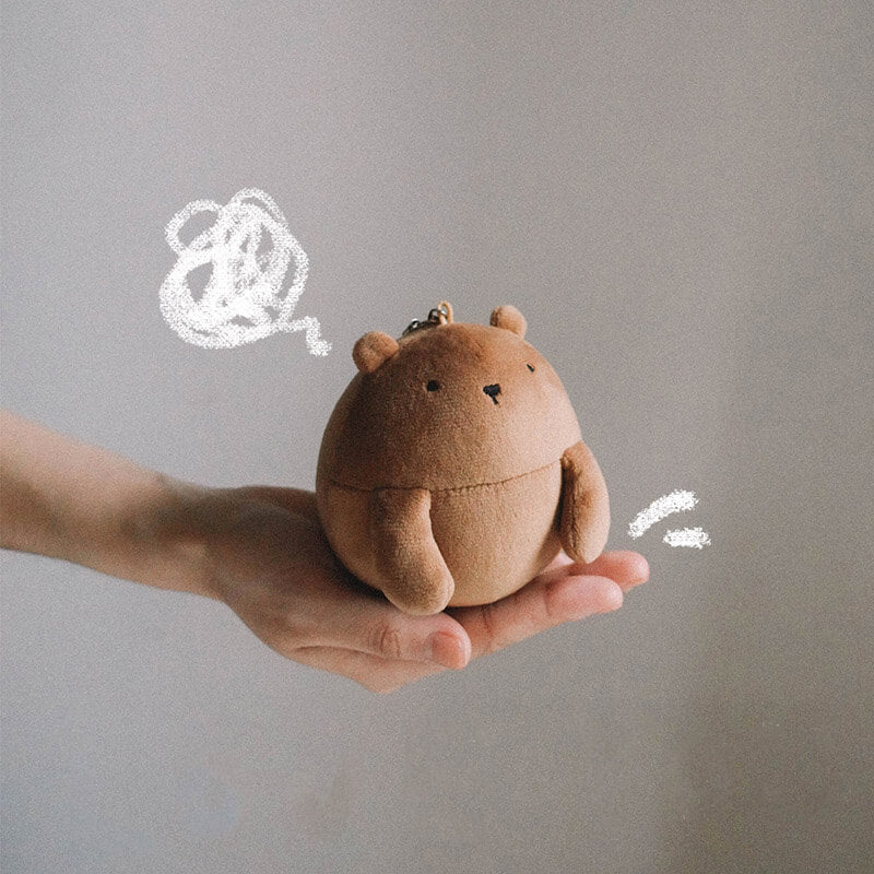 Chubby Bear Plush Bag Charm Stuffed Animal Keychain