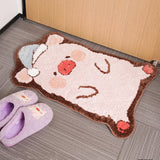 Cute Sleepy Pig Shaped Area Rug, Pig Carpet