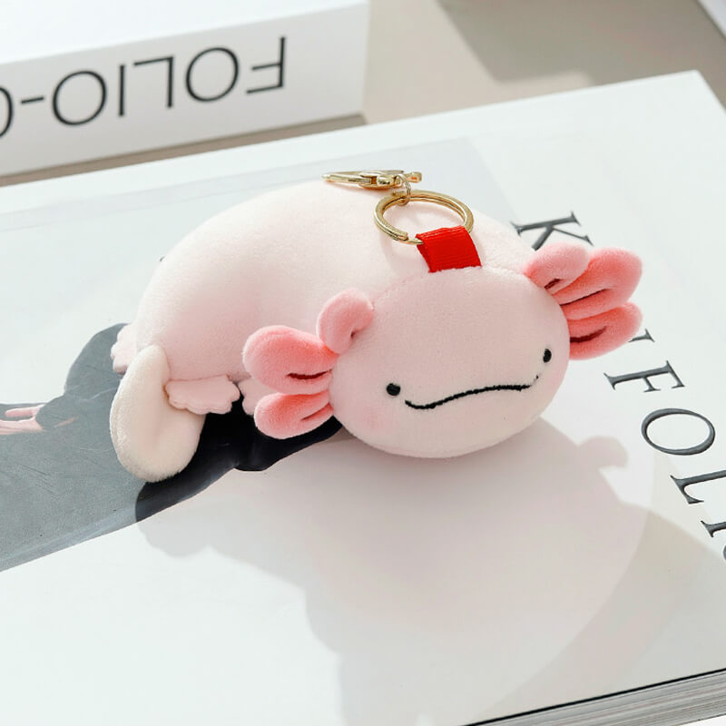 Little Axolotl Plush Bag Charm, Stuffed Animal Keychain