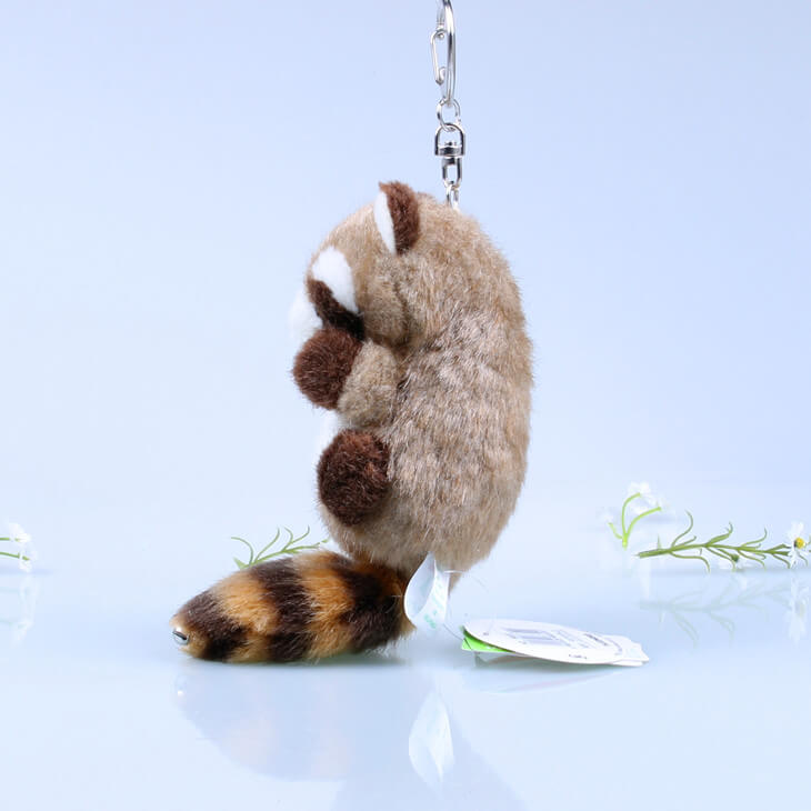  [Cute Orangutan] Real Sea Otter Fur Car Keychain Charm Inth  Plush Doll Bag Charm Gift (Gray) : Toys & Games