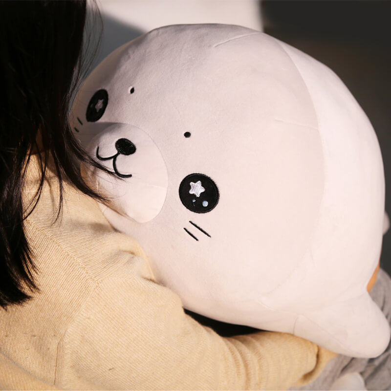 Soft Seal Hugging Pillow With Stars In The Eyes