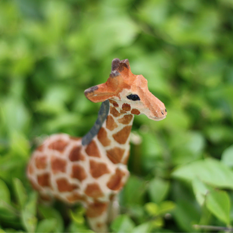 Handmade Carved Giraffe Figurine