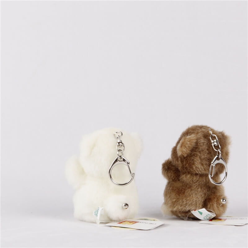 Fuzzy bear keychain/ bag clip